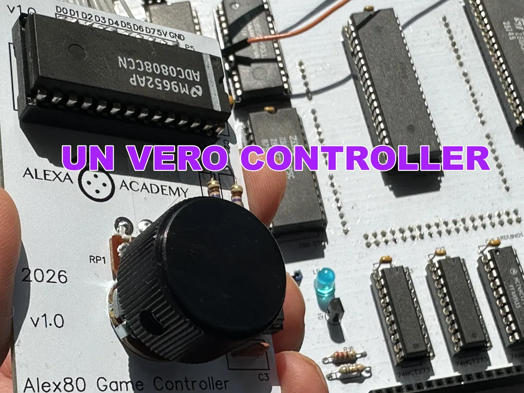 Un paddle per Alex80: costruire un controller di gioco a manopola con ADC0808 e TLC555